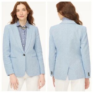 NWT J. Crew Factory Herringbone One-Button Blazer in Blue - Size 8
